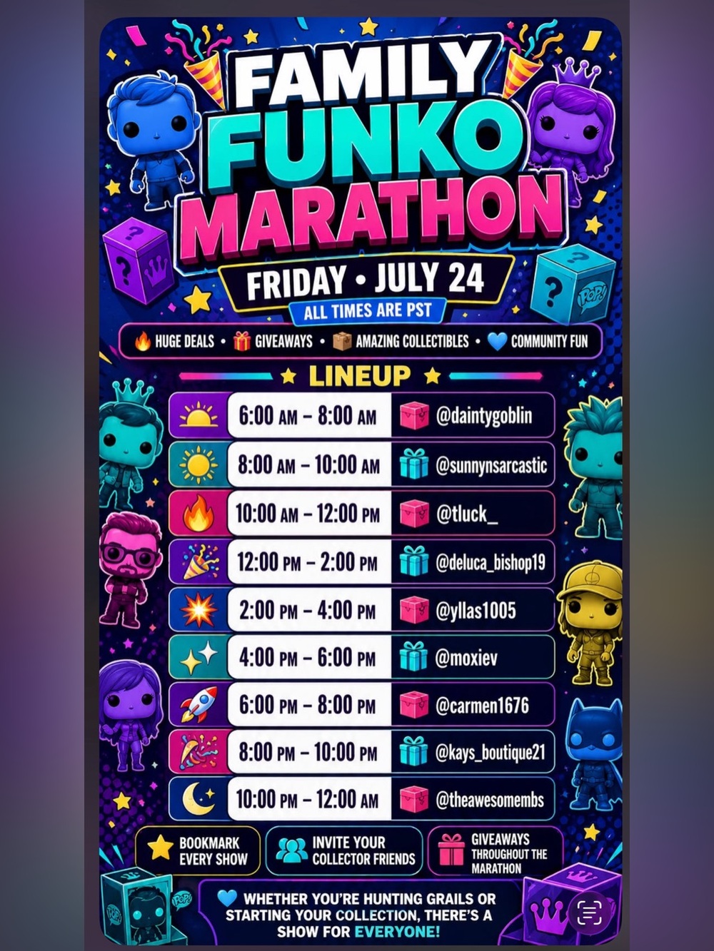 Funko Family Marathon- July 24th